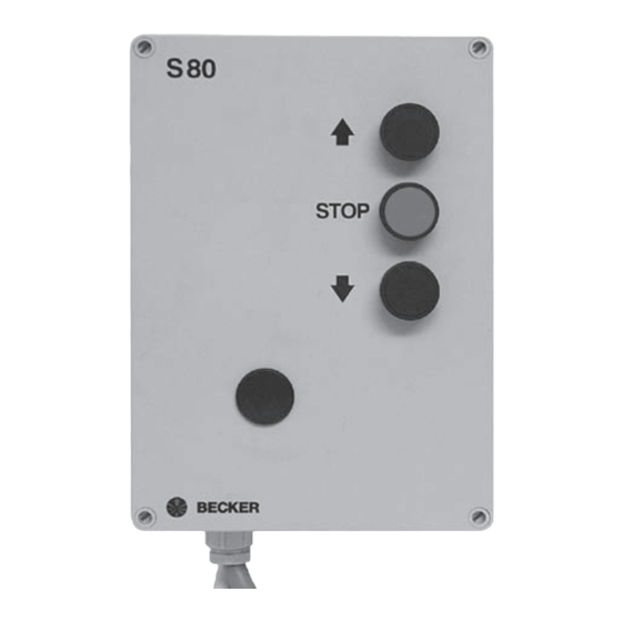 Becker S80 Montageanleitung Und Bedienungsanleitung