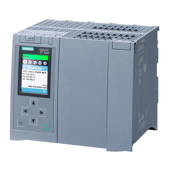 Siemens SIMATIC S7-1500 CPU 1518-4 PN/DP MFP Gerätehandbuch