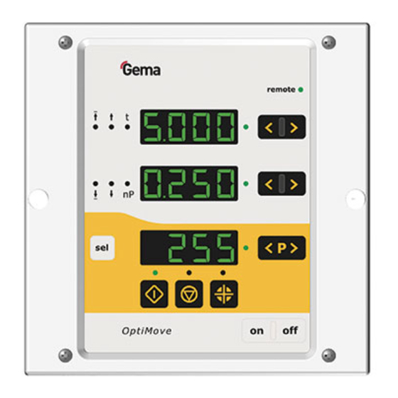 Gema OptiMove CR08 Betriebsanleitung Und Ersatzteilliste