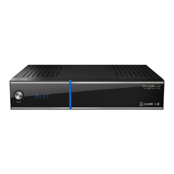 GigaBlue HD 800SE Plus Handbuch