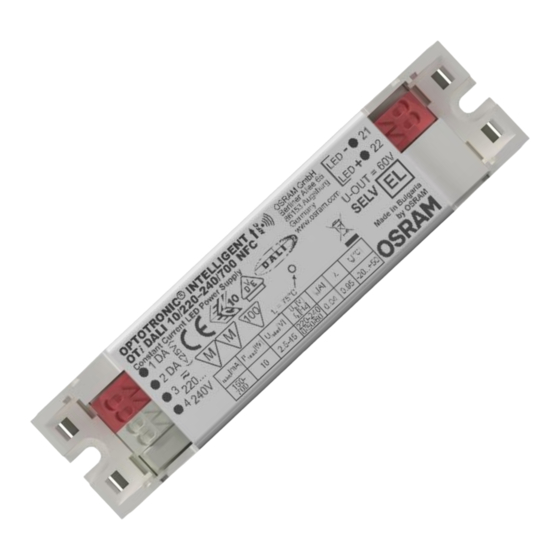 OSRAM OPTOTRONIC OTi DALI 10/220-240/700 NFC I Installations- Und Betriebshinweise