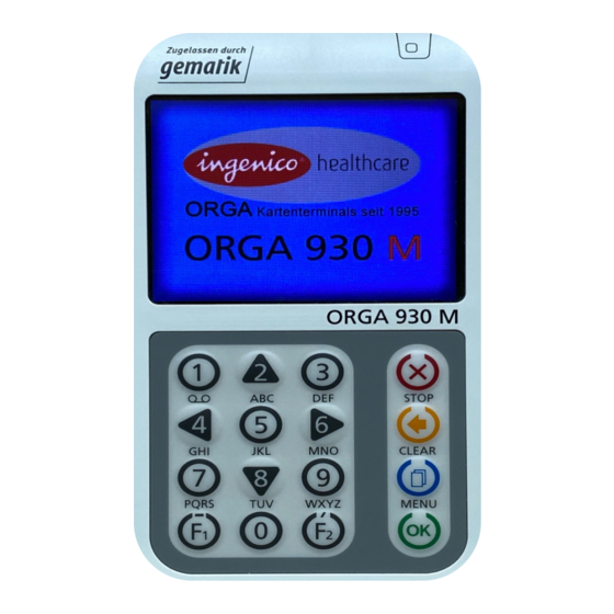 Ingenico ORGA930M Anleitung