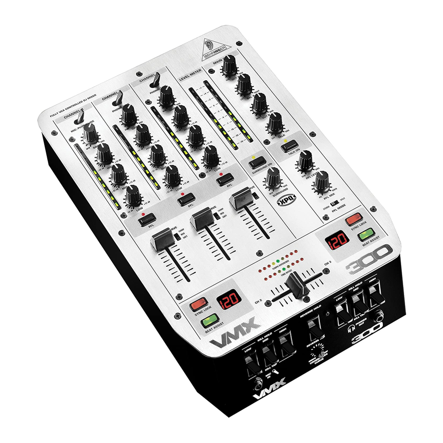 Behringer PRO MIXER VMX300 Bedienungsanleitung