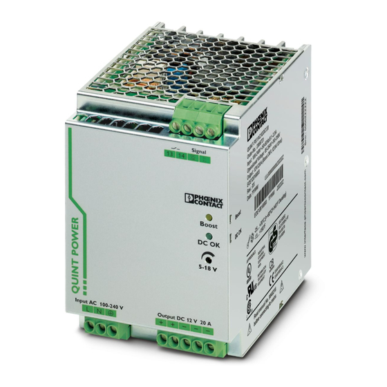Phoenix Contact QUINT-PS/ 1AC/12DC/20 Bedienungsanleitung