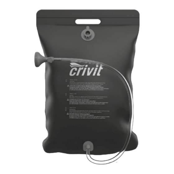 Crivit SOLAR SHOWER Gebrauchsanweisung