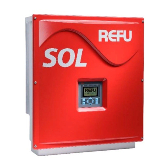 refu elektronik REFUSOL Bedienungsanleitung