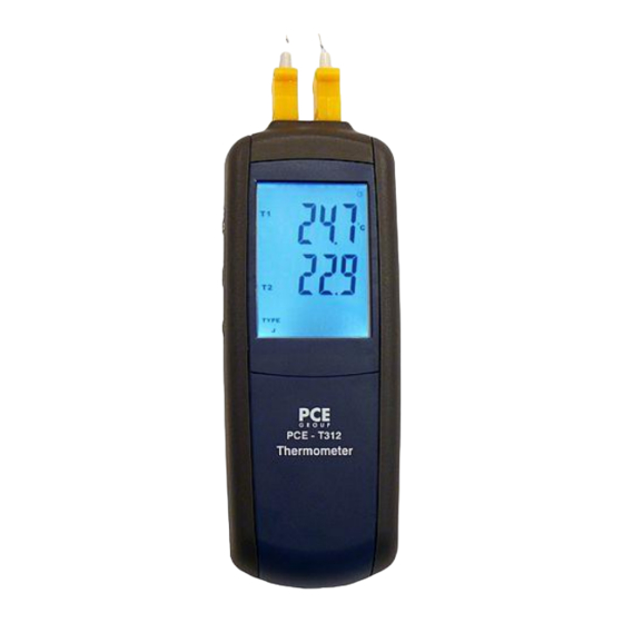 PCE Instruments PCE-T 312 Bedienungsanleitung