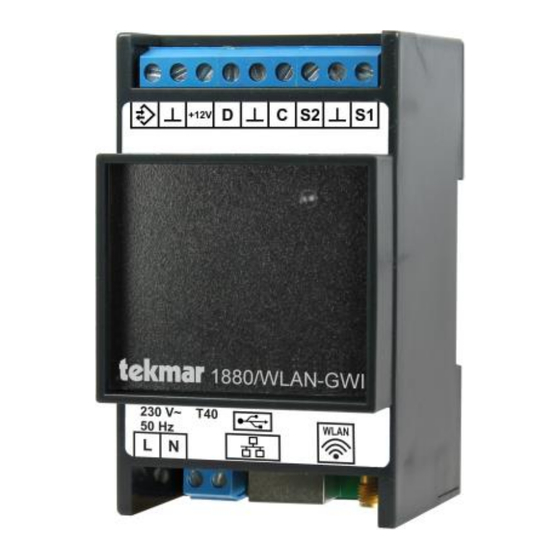 Tekmar 1880/WLAN-GWI Kurzanleitung