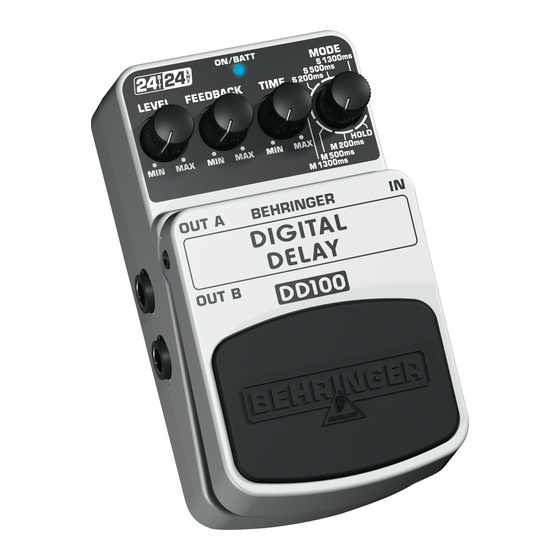 Behringer Digital DELAY DD100 Handbuch