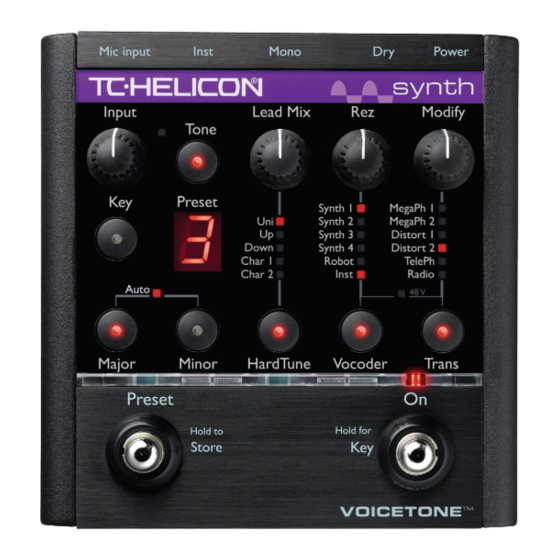 TC-Helicon VoiceTone Synth Bedienungsanleitung