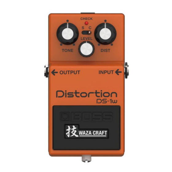 Boss WAZA CRAFT DISTORTION DS-1W Bedienungsanleitung