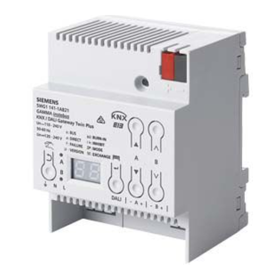 Siemens instabus KNX/DALI Gateway Twin N 141/31 Bedien-Und Montageanleitung