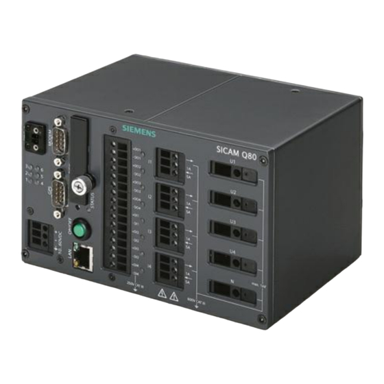 Siemens SICAM Q80 Betriebsanleitung
