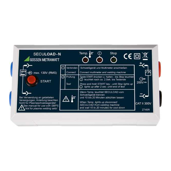 Gossen MetraWatt Secuload-N Bedienungsanleitung