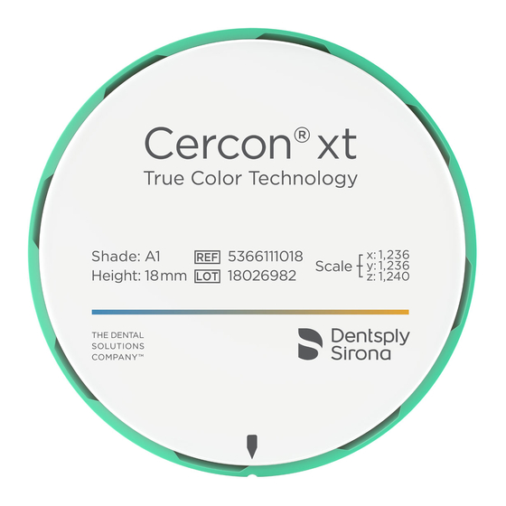 Dentsply Sirona Cercon base Gebrauchsanweisung