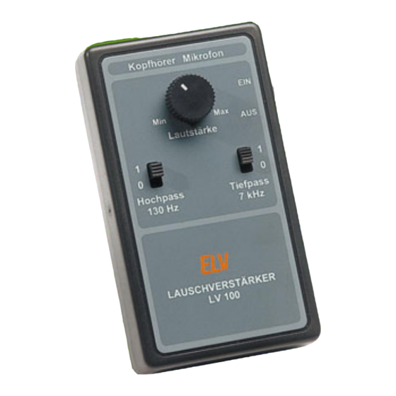 ELW  Elektronik LV 100 Bedienungsanleitung