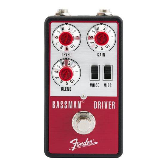 Fender BASSMAN DRIVER Bedienungsanleitung