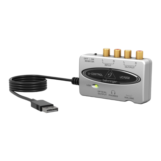 Behringer U-CONTROL UCA202 Bedienungsanleitung