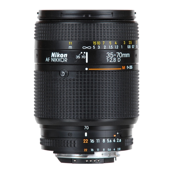 Nikon AF Zoom-Nikkor 35-70 mm f/2,8 D Bedienungsanleitung