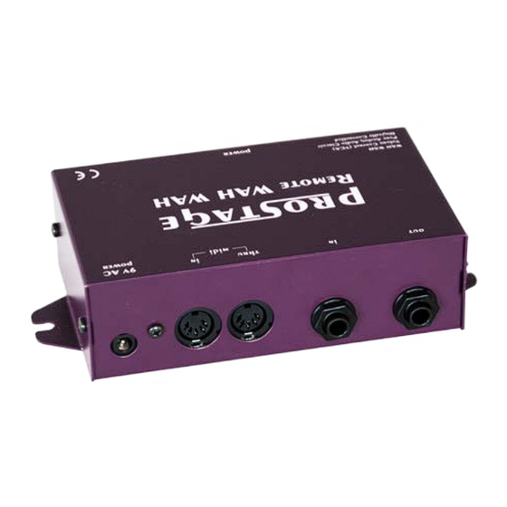 Prostage Remote Volume (VCA) Bedienungsanleitung