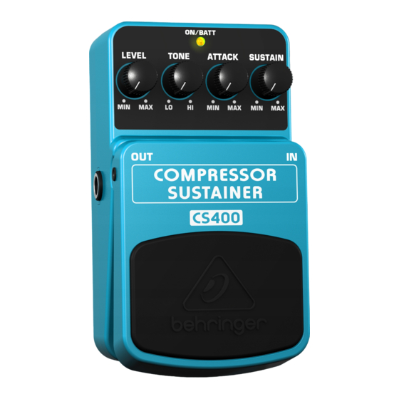 Behringer COMPRESSOR/SUSTAINER CS400 Bedienungsanleitung