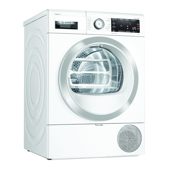 Bosch WTX8HK90FG Gebrauchs- Und Aufstellanleitung