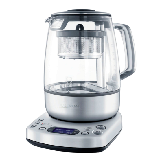 Gastroback 42439 Gourmet Tea Advanced Automatic Bedienungsanleitung