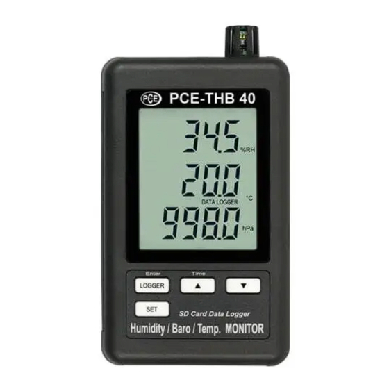 PCE Instruments PCE-THB 40 Bedienungsanleitung
