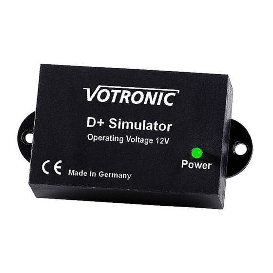 Votronic D+ Simulator Montage- Und Bedienungsanleitung