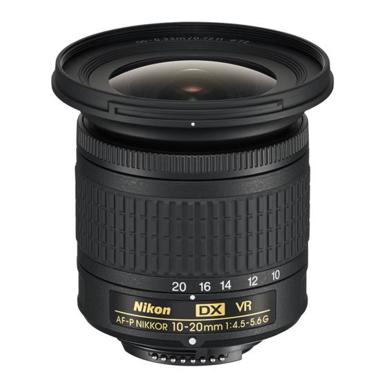 Nikon AF-P DX NIKKOR 10-20mm f/4.5-5.6G VR Benutzerhandbuch