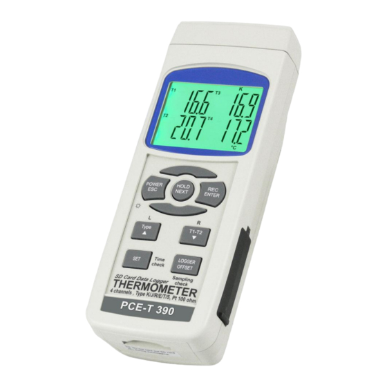 PCE Instruments PCE-T 390 Bedienungsanleitung