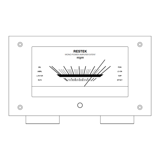 Restek EXTENT Mono Amplifier Bedienungsanleitung