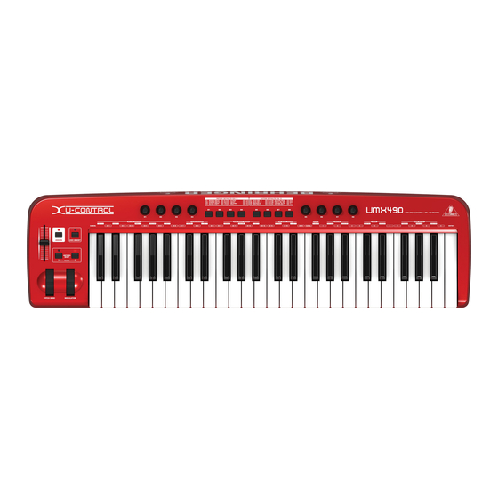 Behringer U-CONTROL UMX490 Bedienungsanleitung
