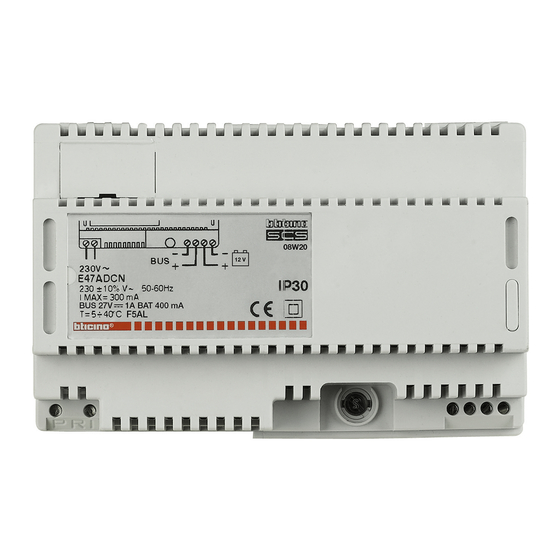 LEGRAND Bticino MyHOME E47ADCN Bedienungsanleitung