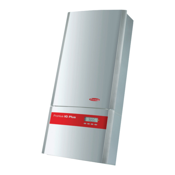 Fronius IG Plus Advanced 3.0-1 Bedienungsanleitung