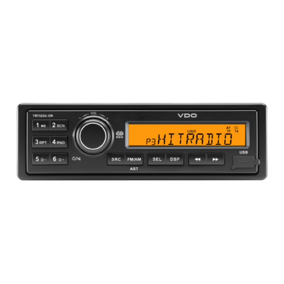 VDO TR7322U-OR Bedienungsanleitung