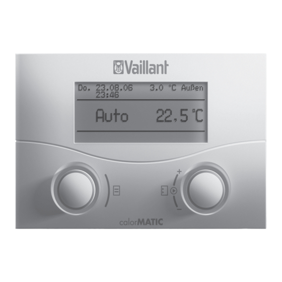 Vaillant calorMATIC 430f Bedienungs- Und Installationsanleitung