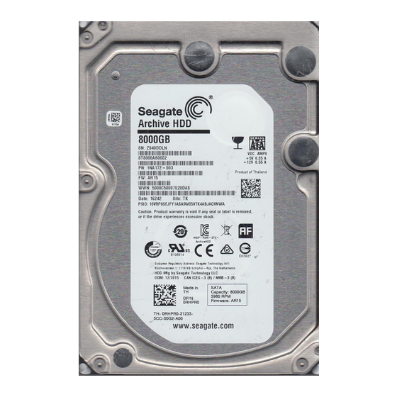 Conrad Seagate ST8000AS0002 Bedienungsanleitung