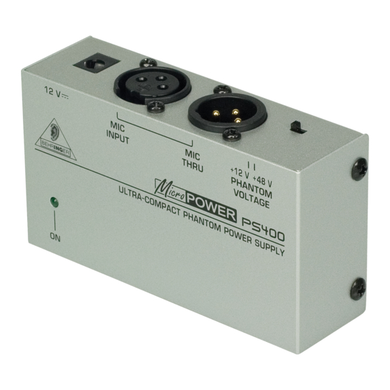Behringer MICROPOWER PS400 Bedienungsanleitung