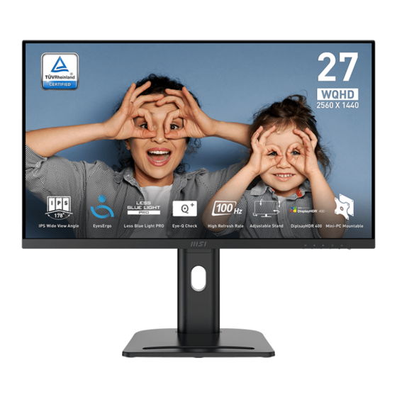 MSI PRO MP273QP E2 Bedienungsanleitung