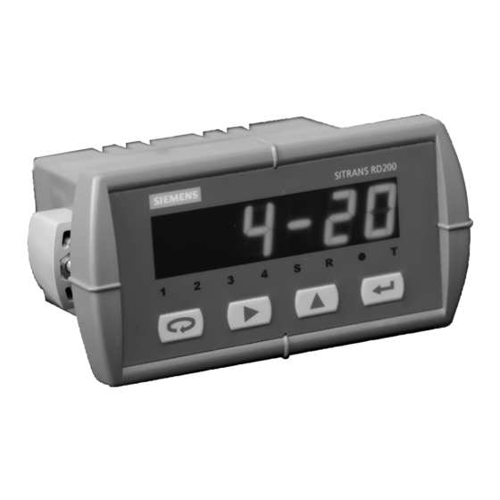 Siemens SITRANS RD200 Betriebsanleitung