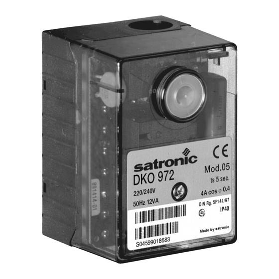 Honeywell satronic DKO 970 Bedienungsanleitung
