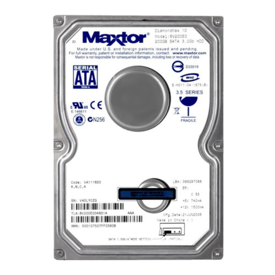 Maxtor 6H400F0 Bedienungsanleitung