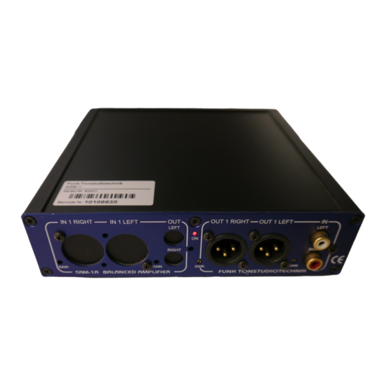 Funk Tonstudiotechnik SAM-1Bs Handbuch