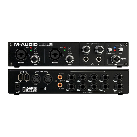 M-Audio ProFire 610 Schnellstartanleitung