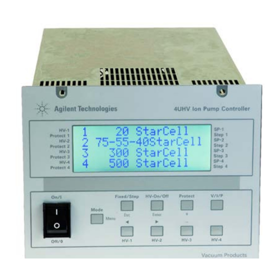 Agilent 4UHV Ion Pump Controller Bedienungsanleitung