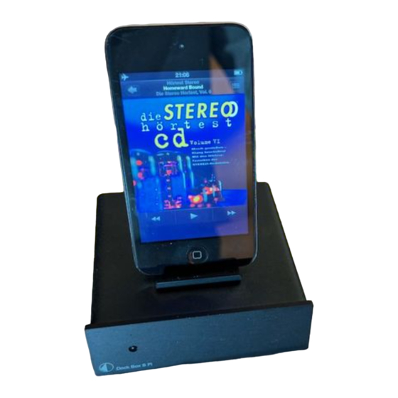 Pro-Ject Audio Systems Dock Box S Fi Bedienungsanleitung