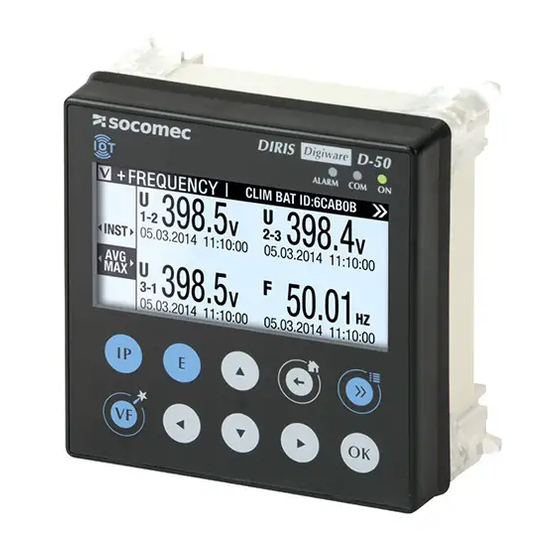 socomec DIRIS Digiware DC Bedienungsanleitung
