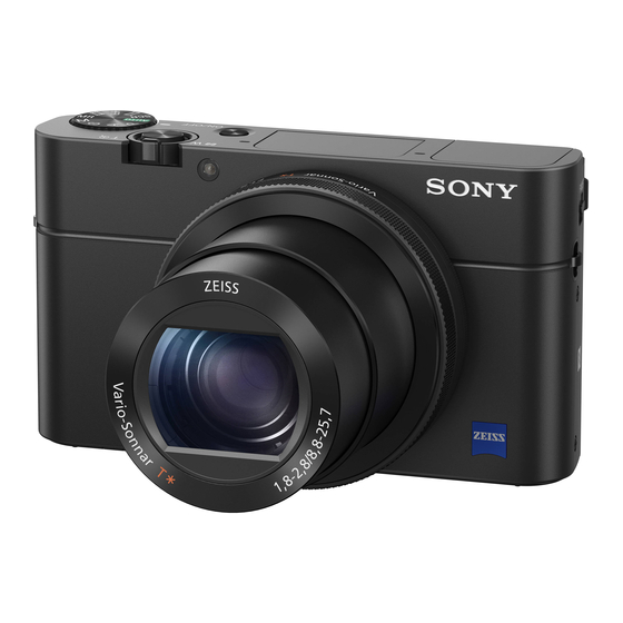 Sony DSC-RX100M4 Hinweise Zur Bedienung