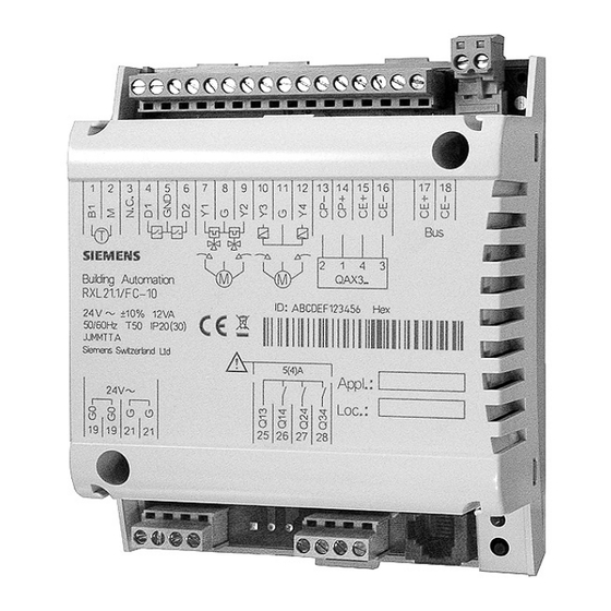 Siemens RXL21.1 Montageanleitung